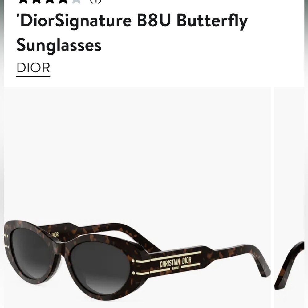 Dior Tortoiseshell Butterfly Sunglasses with Black Lenses
